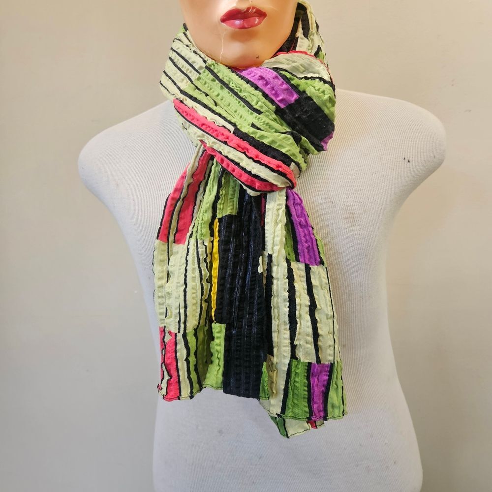 Copper Key Multicolor Scarf Approximately 70" x 13.5" Made in India